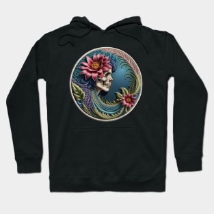 Floral Grateful Skeleton Embroidered Patch Hoodie